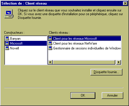client r&eacute;seau